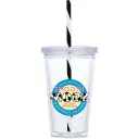 Malibu Double-Wall Plastic Tumbler & Straw - 470ml